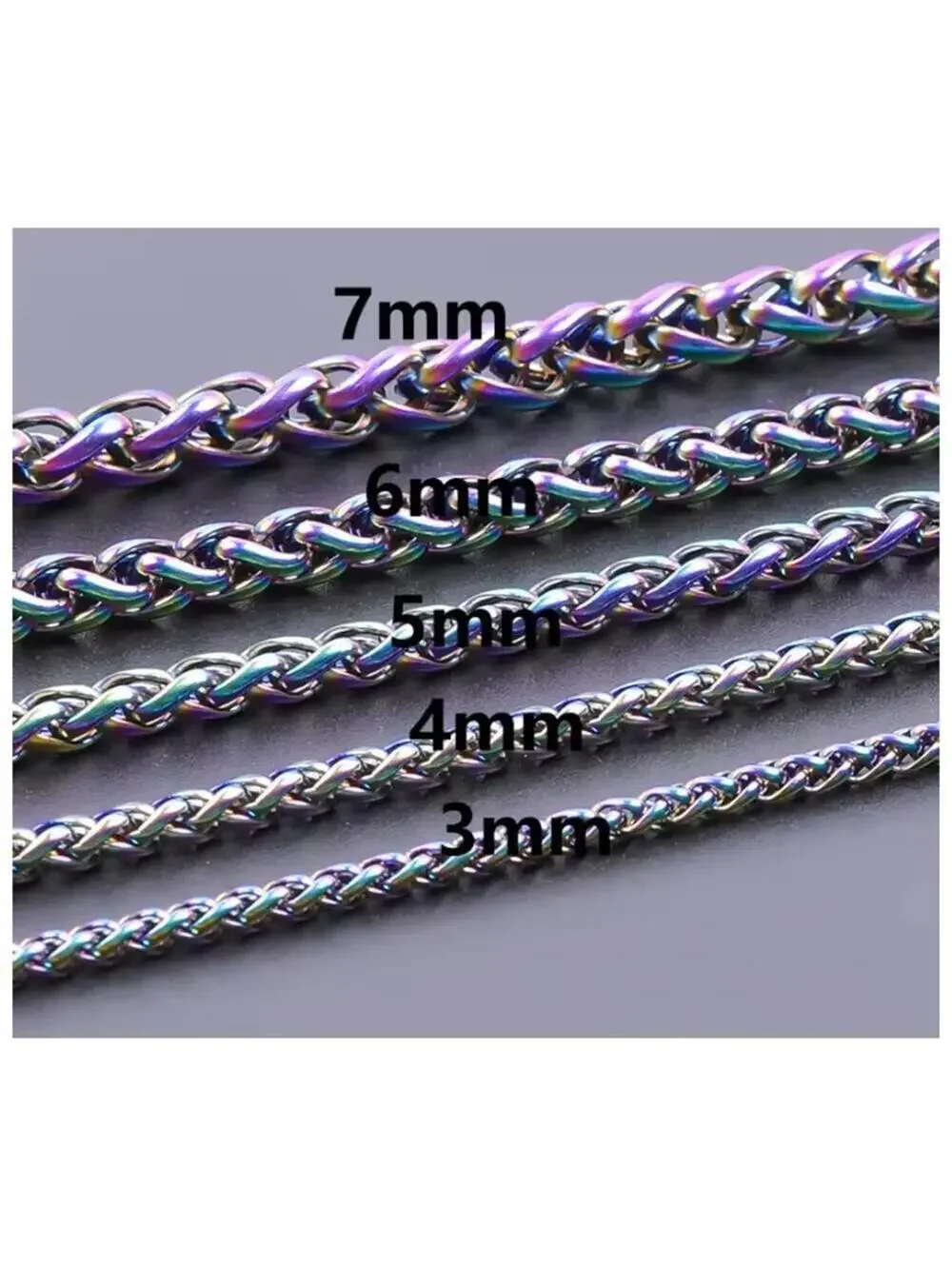 Rainbow Chain Necklace - stainless steel - 20 in.